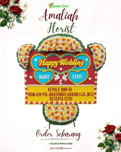 Karangan Papan Bunga Pernikahan di Kutampi